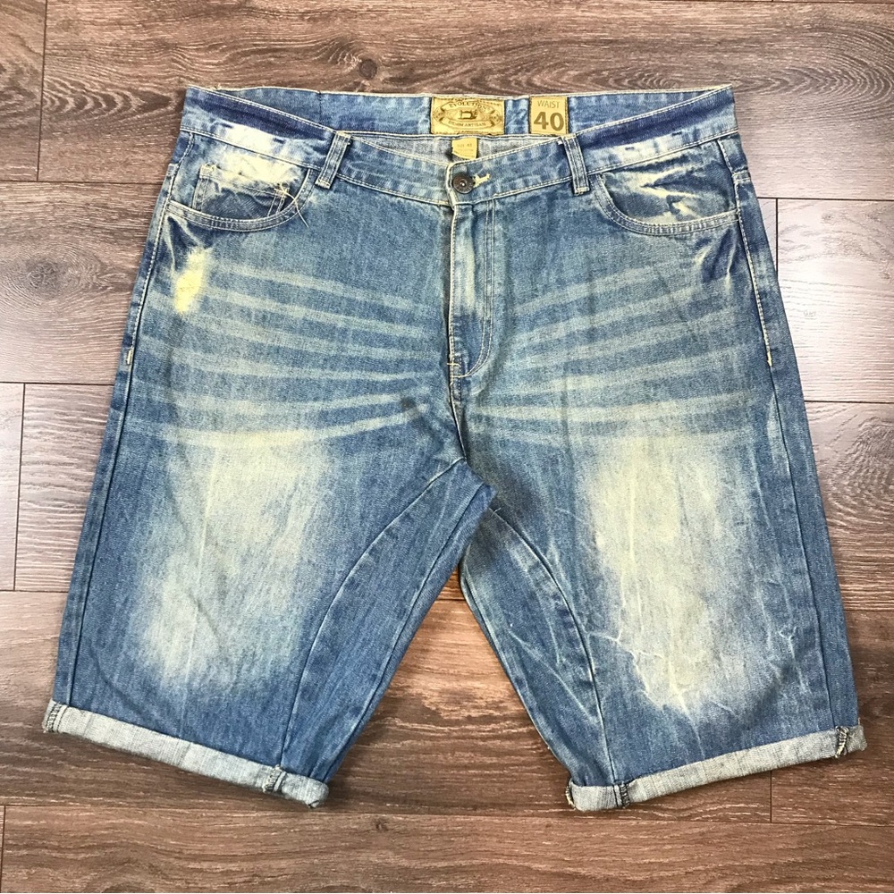 Evolution In Design Denim Artisan Men’s Distressed Blue Jean Shorts Size 40